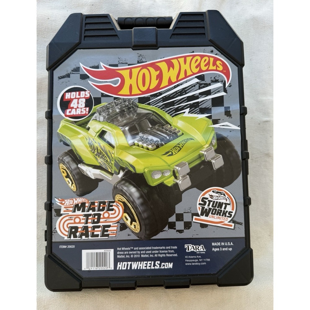 2018 Mattel Tara HotWheels "Made To Race" 48 Car Hard Carry Storage Case - Picture 1 of 3